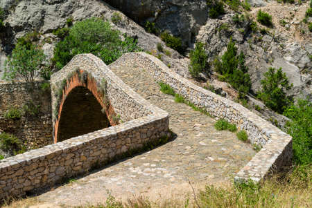 Noguera (Catalunya, Spain): historic stone bridgeの写真素材