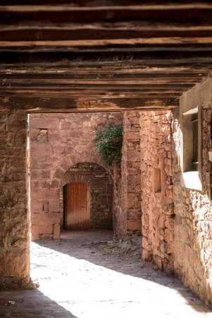 Vilamur (Catalunya, Spain): old typical village in the Pyrenees: portico