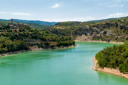 Noguera (Catalunya, Spain): the river at summerの写真素材