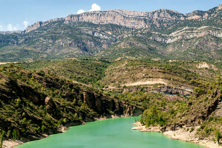 Noguera (Catalunya, Spain): the river at summerの写真素材