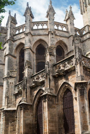 Beziers (Languedoc-Roussillon, France) - The medieval cathedral, in gothic styleの写真素材