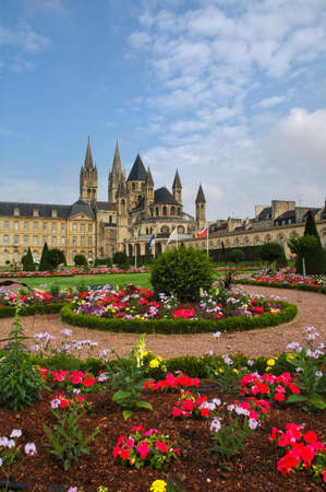 Caen (Calvados, Normandie, France): gardens of the medieval abbey known as Abbaye aux Hommes, built from 11th centuryの写真素材