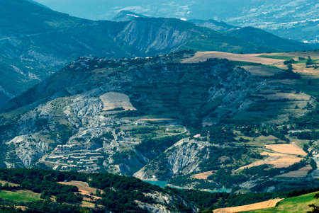 Col-Saint-Jean (Alpes-de-Haute-Provence, Provence-Alpes-Cote-d'Azur, France): mountain landscape at summerの写真素材