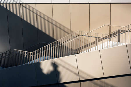 Milan (Lombardy, Italy): stairs in the Tre Torri squareの写真素材