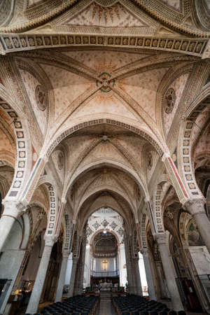 Interior of the medieval church of Santa Maria delle Grazie in Milan (Lombardy, Italy)のeditorial素材