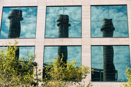 Barcelona (Catalunya, Spain): modern buildings  in the Avinguda del Paral-lelのeditorial素材