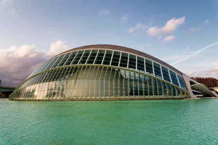 Valencia (Spain), the City of Arts and Sciences, projected by Santiago Calatrava and Felix Candelaのeditorial素材