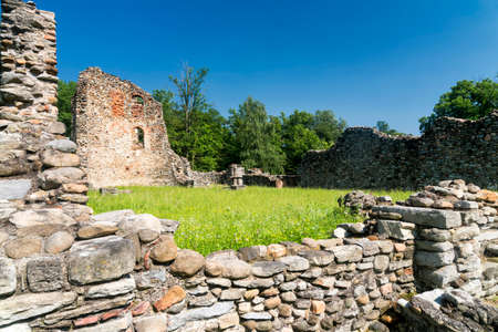 The archeological area of Castelseprio (Varese, Lombardy, Italy): ruins of a village destroyed in the 13th century.の写真素材