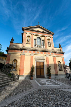Exterior of the historic Sant'Antonino church in Lozza (Varese, Lombardy, Italy)の写真素材
