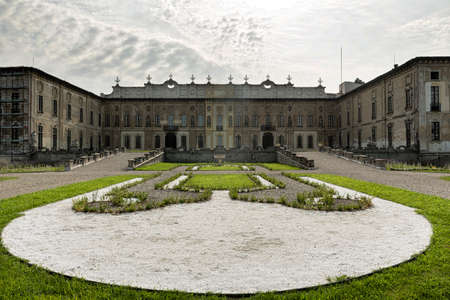 Castellazzo di Bollate (Milan, Lombardy, Italy): Villa Arconati, historic palace built in the 17h century. Exterior with garden at summerのeditorial素材