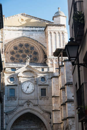 Toledo (Castilla-La Mancha, Spain): facade of the medieval cathedral, in gothic styleの写真素材
