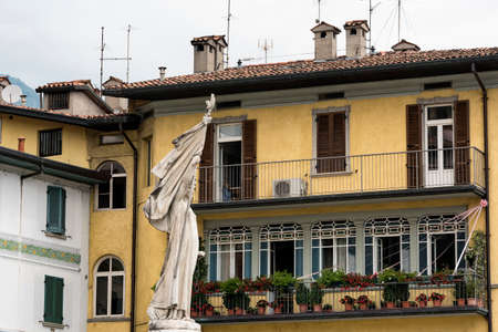 Lovere (Bergamo, Lombardy, Italy): exterior of historic houseのeditorial素材