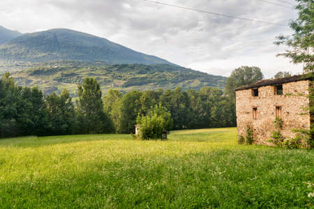 Sentiero della Valtellina, bicycle path along the Adda river iat summerの写真素材