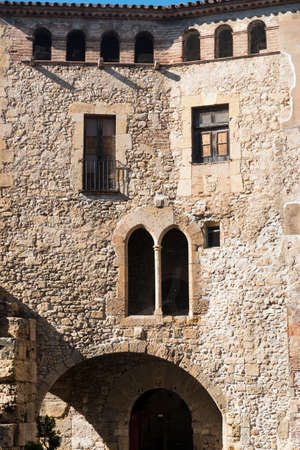 Tarragona (Catalunya, Spain): exterior of gothic buildings near the medieval cathedralの写真素材