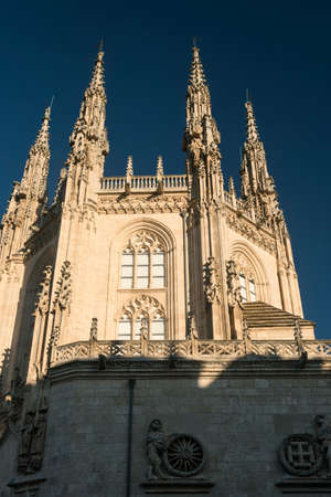 Burgos (Castilla y Leon, Spain): exterior of the medieval cathedral, in gothic styleの写真素材