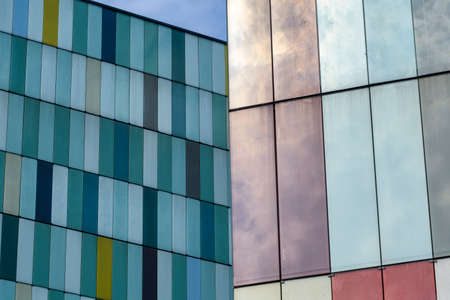 Milan (Lombardy, Italy): modern colorful office buildings along via Roberto Braccoの写真素材