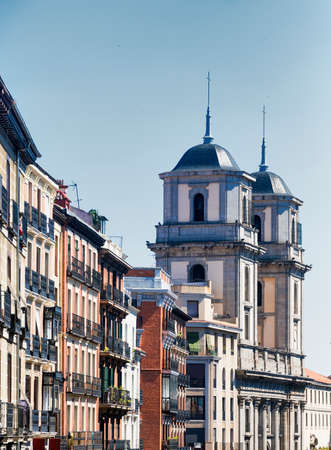 Madrid (Spain): a street near Plaza Mayorの写真素材