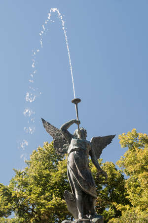 Valladolid (Castilla y Leon, Spain): park of Campo Grande: fountainの写真素材