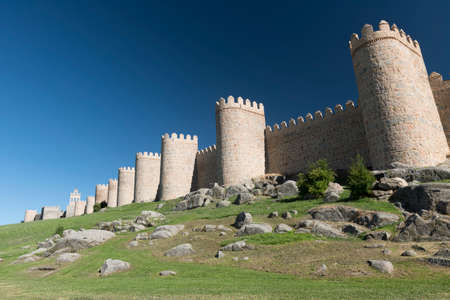 Avila (Castilla y Leon, Spain): the famous medieval walls surrounding the city