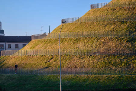 Milan (Lombardy, Italy): hill with spiral path in the new Portello parkの写真素材