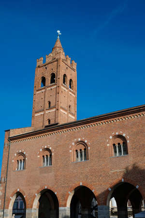 Monza (Brianza, Lombardy, Italy) :  the medieval Arengario, palace built in 13th century (1293) situated in Roma squareのeditorial素材