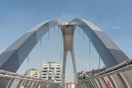 Milan (Lombardy, Italy): modern buildings in the new Portello area: bridge