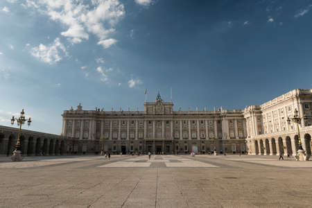 Madrid (Spain): the historic Royal Palace, a facadeのeditorial素材