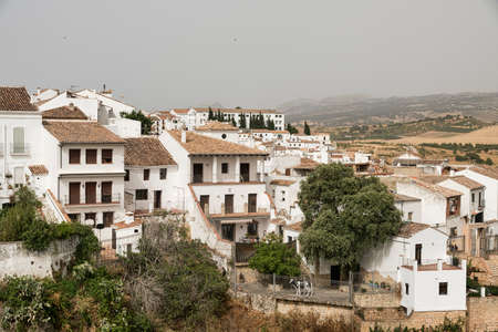 Ronda (Andalucia, Spain): view of the historic city over the canyonの写真素材
