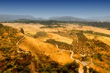 Summer landscape seen from Ronda (Andalucia, Spain)の写真素材