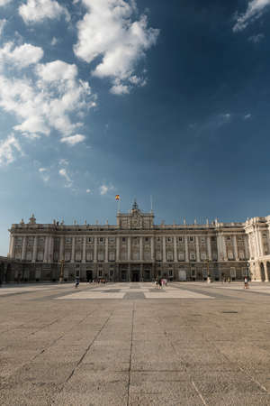 Madrid (Spain): the historic Royal Palace, a facadeのeditorial素材