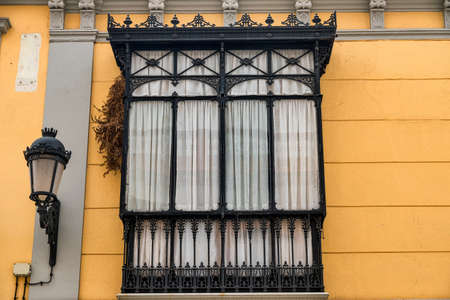 Ronda (Andalucia, Spain): facade of old typical building with verandaの写真素材