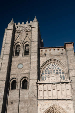 Avila (Castilla y Leon, Spain): historic cathedral exterior: main facade