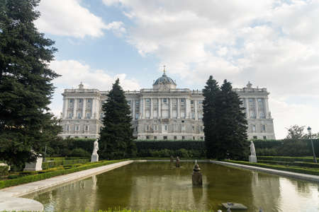 Madrid (Spain): the historic Royal Palace and the gardensのeditorial素材