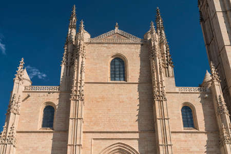 Segovia (Castilla y Leon, Spain): exterior of the medieval cathedralの写真素材