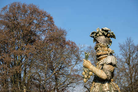 Monza (Brianza, Lombardy, Italy): Villa Mirabello, into the park: big statue made with food by Dante Ferretti in the Arcimboldo styleの写真素材