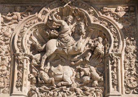 Leon (Castilla y Leon, Spain): the historic San Marcos palace, built in 16th century, nowadays hosting the Parador. Detailの写真素材
