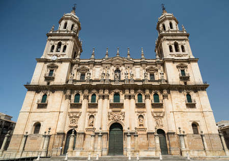 Jaen (Andalucia, Spain): the medieval cathedral, built from 13th to 18th century, in Baroque style. Facadeの写真素材