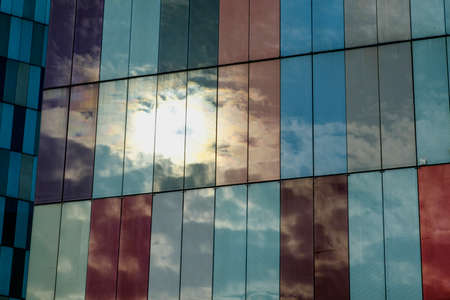 Milan (Lombardy, Italy): modern colorful office buildings along via Roberto Braccoのeditorial素材