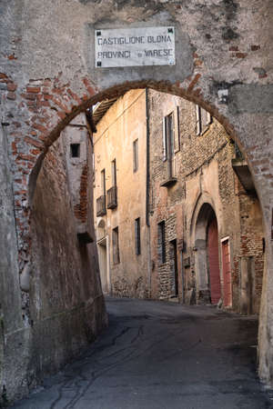 Castiglione Olona (Varese, Lombardy, Italy), historic town. Typical streetの写真素材