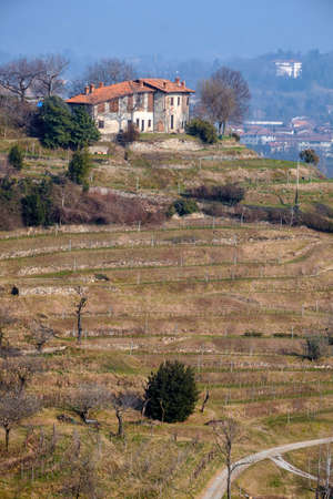 Winter landscape from the road to Montevecchia (Lecco, Brianza, Lombardy, Italy)の写真素材