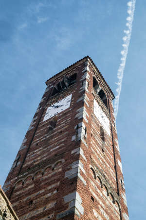 Medieval church of Santi Pietro e Paolo in Agliate (Monza Brianza, Lombardy, Italy): the belfryのeditorial素材