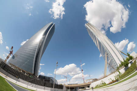 Milan (Lombardy, Italy): the skyscrapers known as Generali and Allianz Tower in the new Citylife...