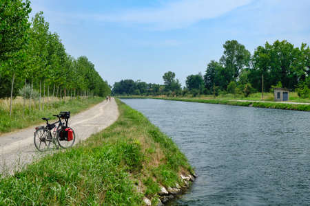 Bicycle near the lake.の写真素材
