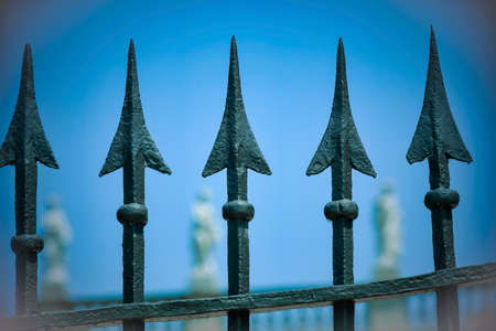 Cassano d'Adda (Milan, Lombardy, Italy): exterior of the historic Villa Borromeo, detail of the gateの写真素材