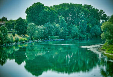 Lodi (Lombardy, Italy): the Adda river in the summertime