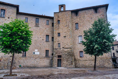 Pianello Val Tidone (Piacenza, Emilia Romagna, italy): exterior of the medieval castleのeditorial素材