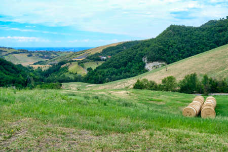 Summer  landscape along the road from Maranello to Serramazzoni (Modena, Emilia Romagna, Italy) at summerの写真素材