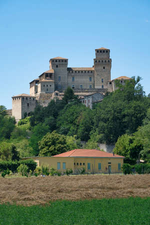 The medieval castle of Torrechiara (Parma, Emilia Romagna, Italy) at summerのeditorial素材