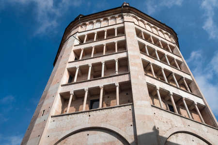 Parma (Emilia Romagna, Italy): the cathedral square, baptisteryの写真素材