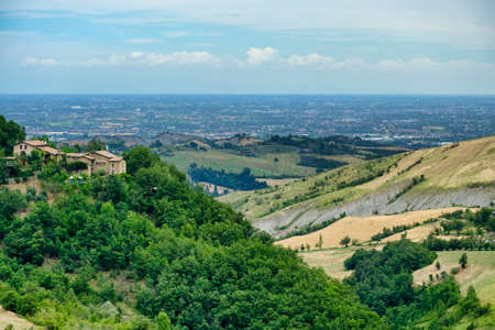 Summer  landscape along the road from Maranello to Serramazzoni (Modena, Emilia Romagna, Italy) at summerの写真素材